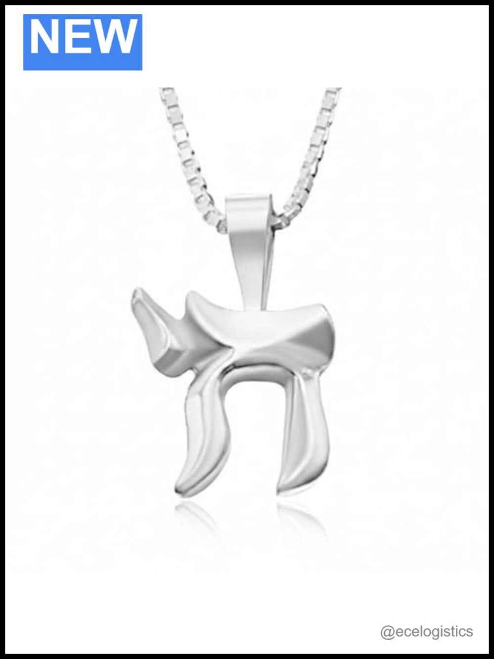 Sterling Silver 925 Chai Necklace Hebrew Symbol Life Unisex Jewish Pendant